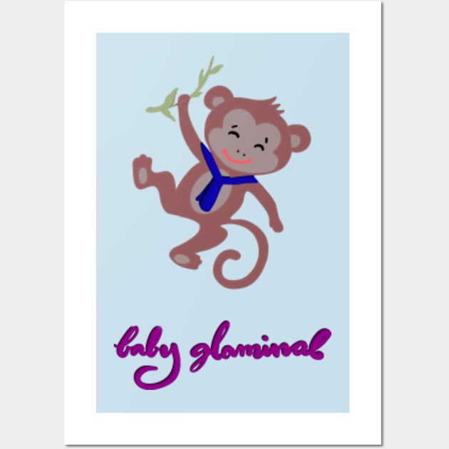 BABY GLAMINAL—MONKEY Wall Art by cecilestees